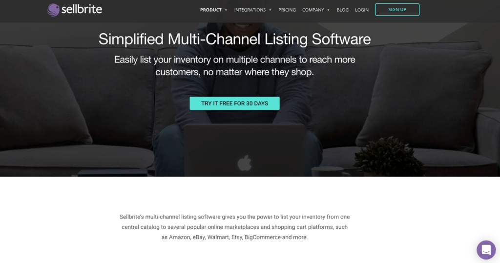 sellbrite multi-channel listing software homepage site